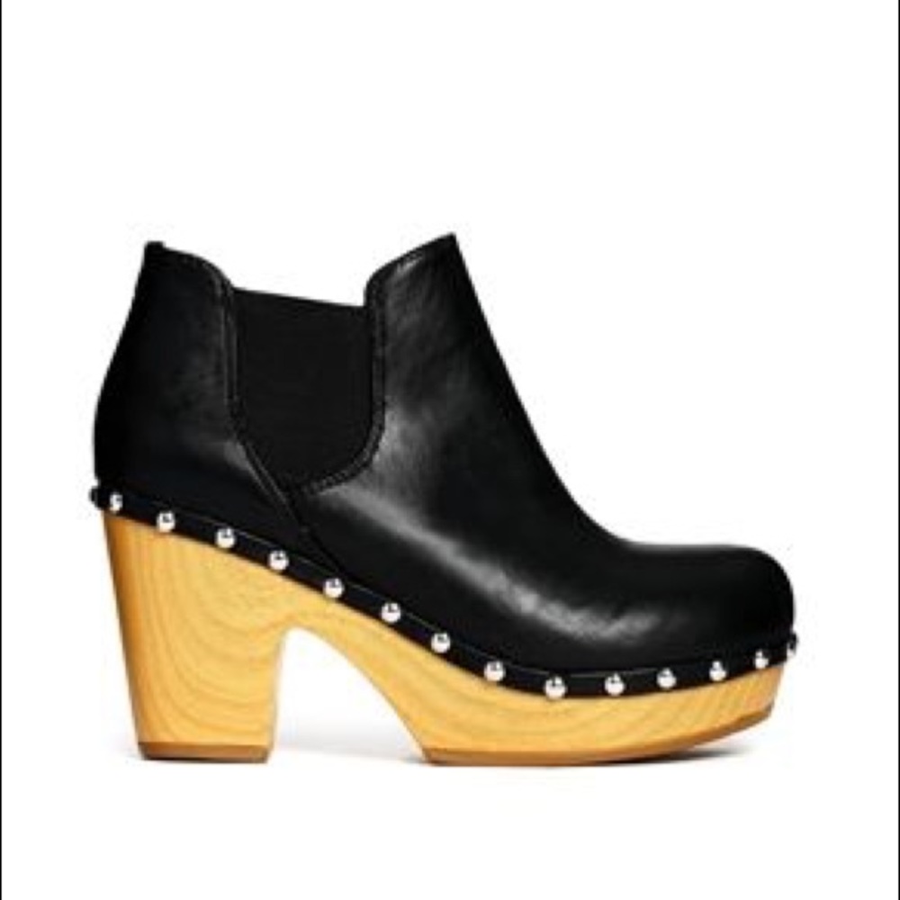 ASOS Clog Detail Wooden Heel Boots